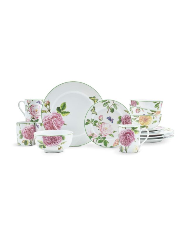 16-Piece Roses Dinnerware Service